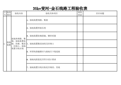 35kv线路工程验收表