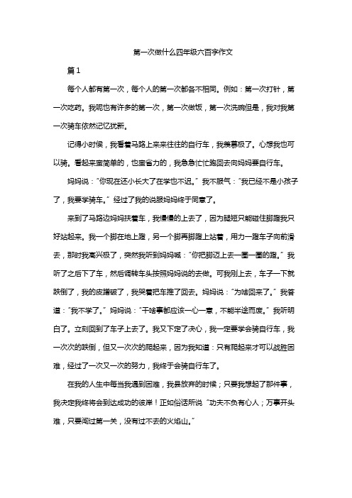 第一次做什么四年级六百字作文