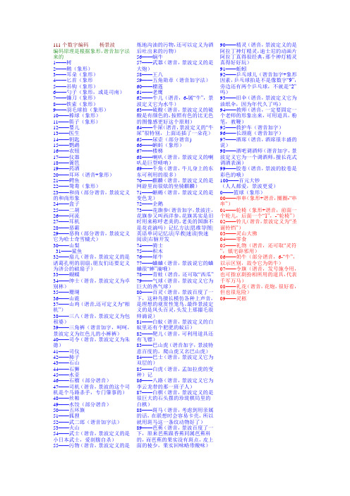 111个数字编码