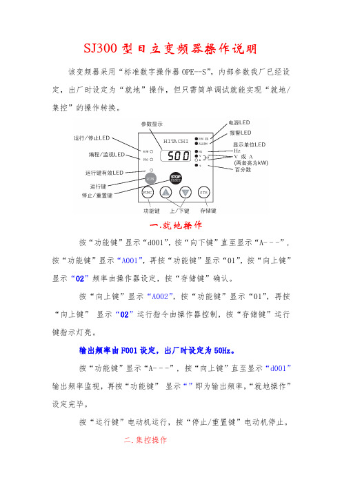 日立变频器操作说明(SJ300)