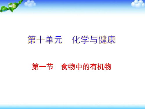 鲁教版九年级化学下册课件第一节  食物中的有机物