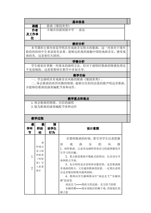 歌曲《梨园英秀》