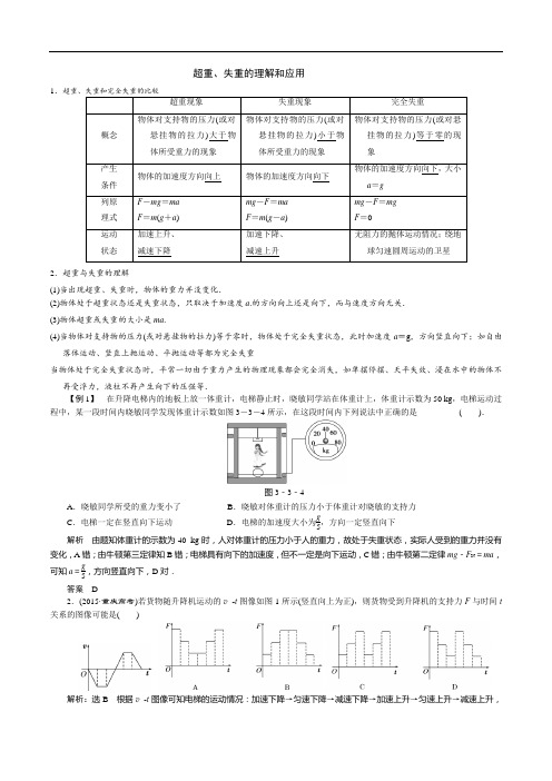 超重、失重的理解和应用