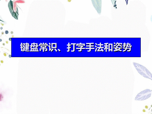 初中信息技术《键盘常识、打字手法和姿势》课件新