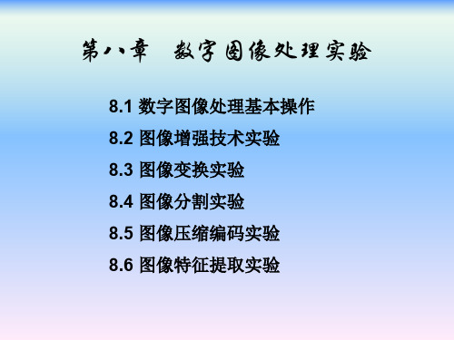 数字图像处理及应用MATLAB第8章.ppt