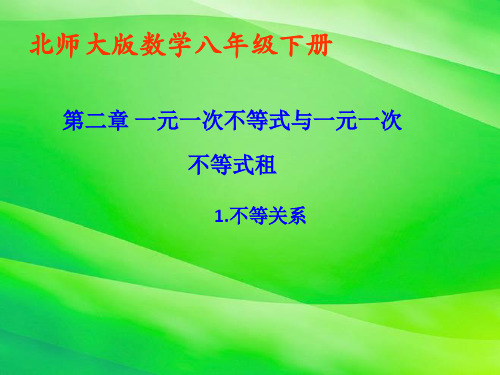 《不等关系课件》课件 2022年北师大版数学课件