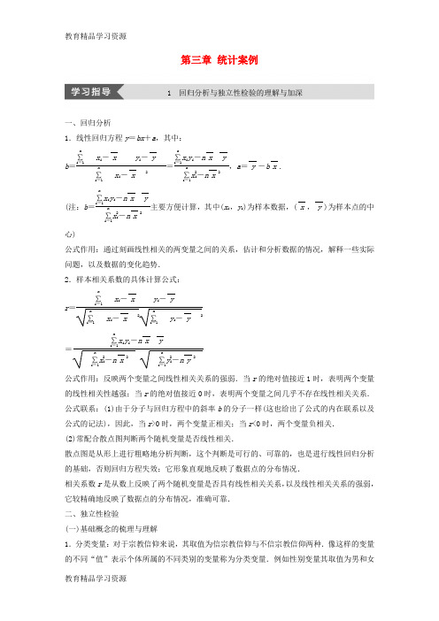 【小初高学习]2017-2018版高中数学 第三章 统计案例疑难规律方法学案 北师大版选修2-3