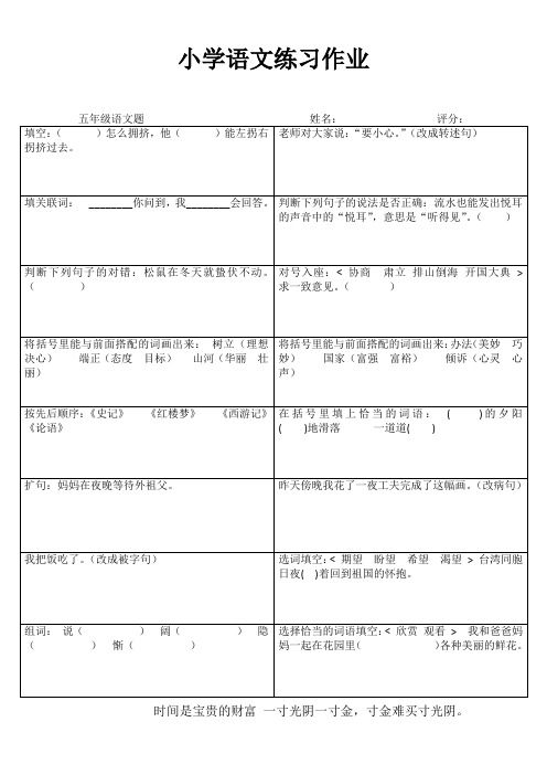 五年级语文课堂拓展精选练习I (58)