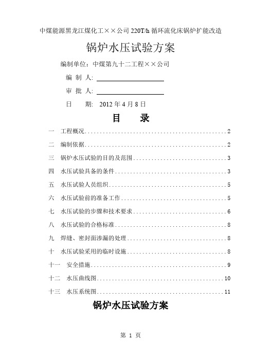 锅炉水压试验方案精品文档10页