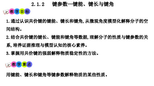 键参数—键能、键长与键角课件-高二化学人教版(2019)选择性必修2