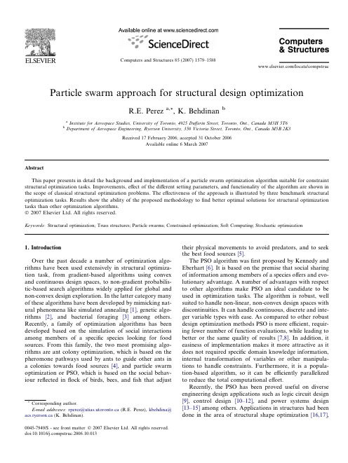 Particle swarm approach for structural design optimization