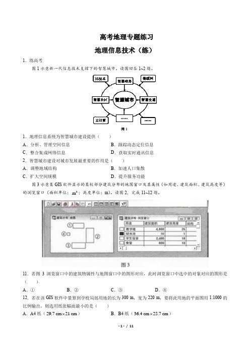 高考地理-地理信息技术(练)-专题练习(含答案与解析)