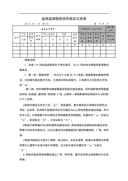 遥感监测图斑类型解释