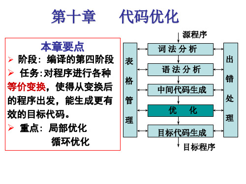 编译原理第三版 第十章 代码优化