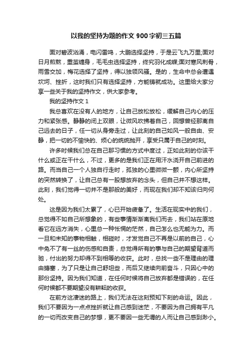 以我的坚持为题的作文900字初三五篇