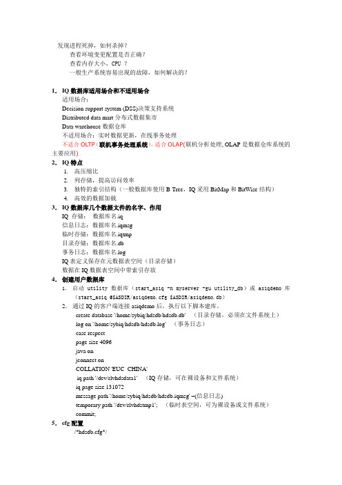 SybaseIQ基础信息整理汇总