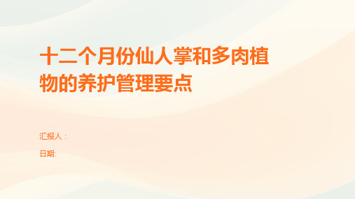 十二个月份仙人掌和多肉植物的养护管理要点