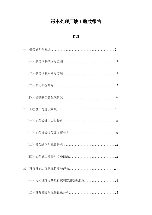 污水处理厂竣工验收报告