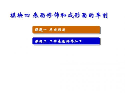 车工工艺与技能训练模块四 表面修饰和成形面的车削