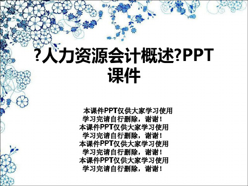 《人力资源会计概述》PPT课件