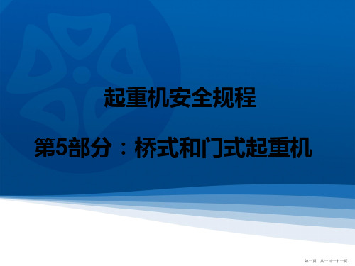 起重机械安全规程第五部分桥式和门式起重机