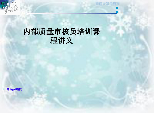 内部质量审核员培训课程讲义