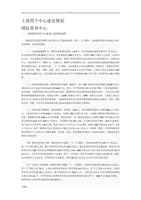 上海四个中心建设规划