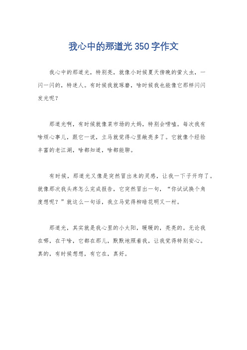 我心中的那道光350字作文