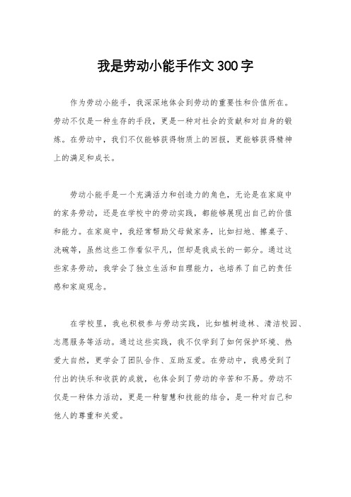 我是劳动小能手作文300字