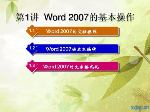 Word 2007的基本操作