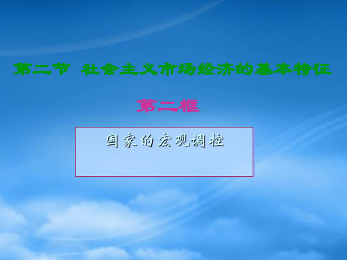 第二课 国家的宏观调控课件示例 人教