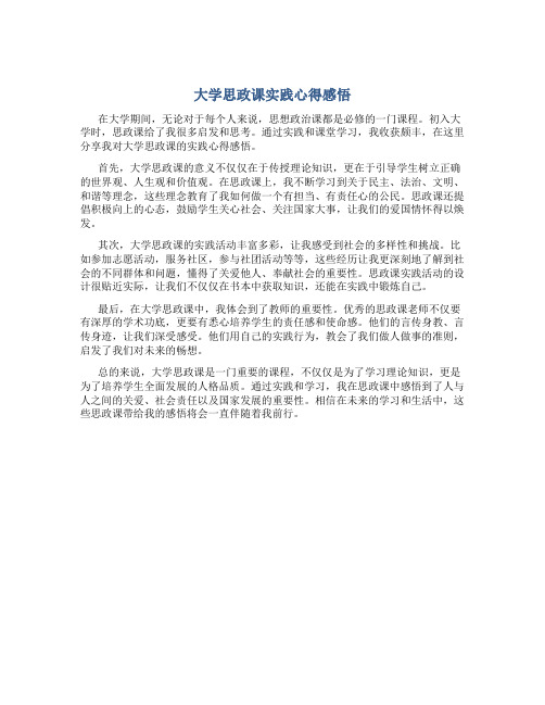 大学思政课实践心得感悟