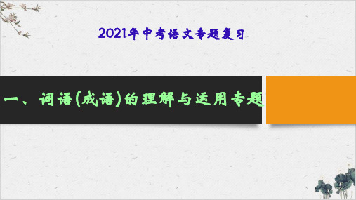 2022届中考语文专题复习ppt-词语的理解与应用ppt优质课件