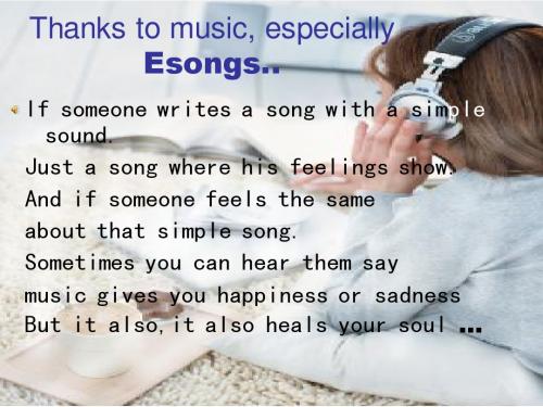 英语歌曲欣赏 Thanks to music, especially Esongs