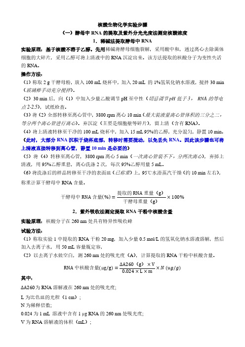 核酸生物化学实验技术实验