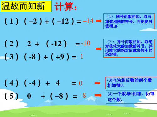 浙教版初中数学七年级上册2.2  有理数的减法   课件 优秀课件PPT