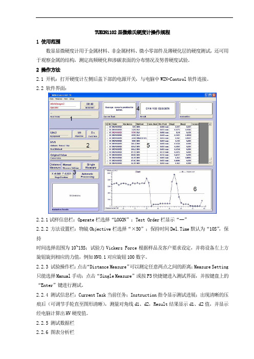 TUKON1102显微维氏硬度计操作规程