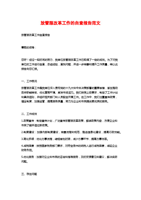 放管服改革工作的自查报告范文 (2)