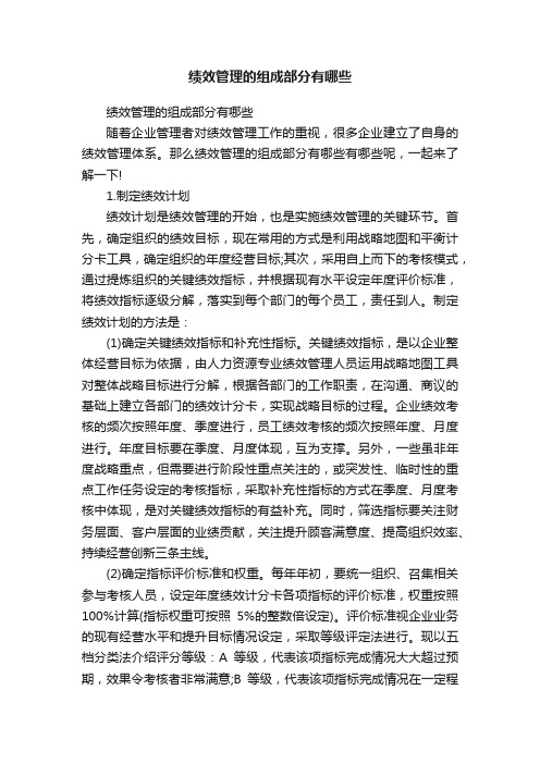 绩效管理的组成部分有哪些