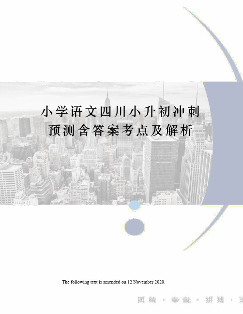 小学语文四川小升初冲刺预测含答案考点及解析