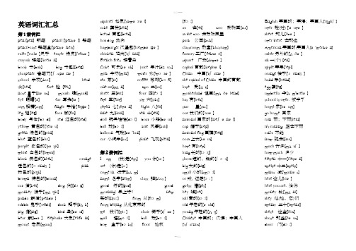 小学必背英语单词(带音标)