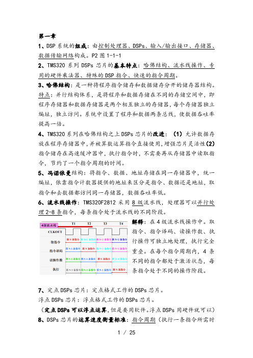 DSP原理与应用技术考试知识点总结太原理工大学(13届葬仪落任影汐整理)