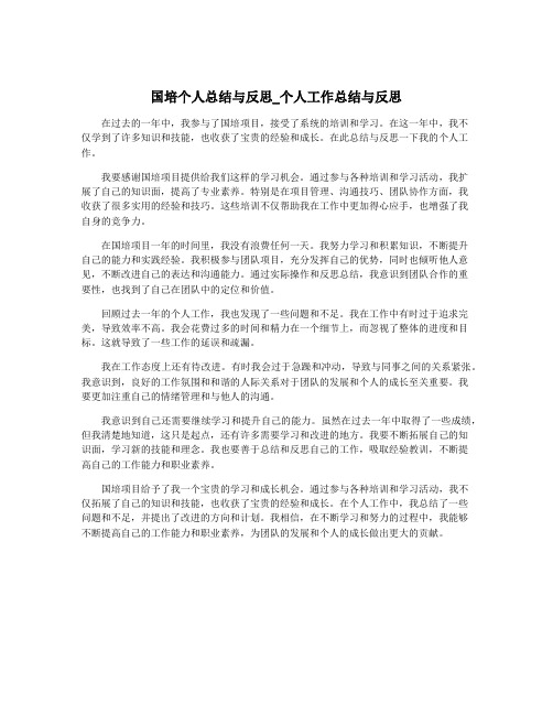 国培个人总结与反思_个人工作总结与反思