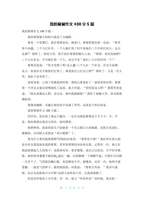 我的舅舅作文400字5篇