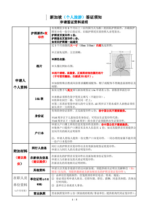 2020新加坡旅游签证须知