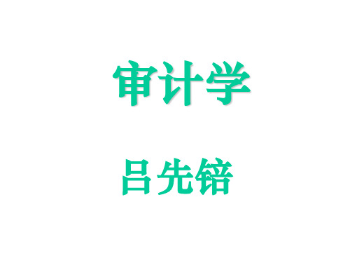 审计学(西南财经大学,吕先锫)(上)-文档资料