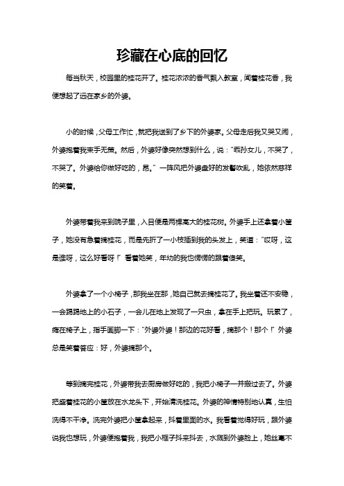 珍藏在心底的什么半名题作文