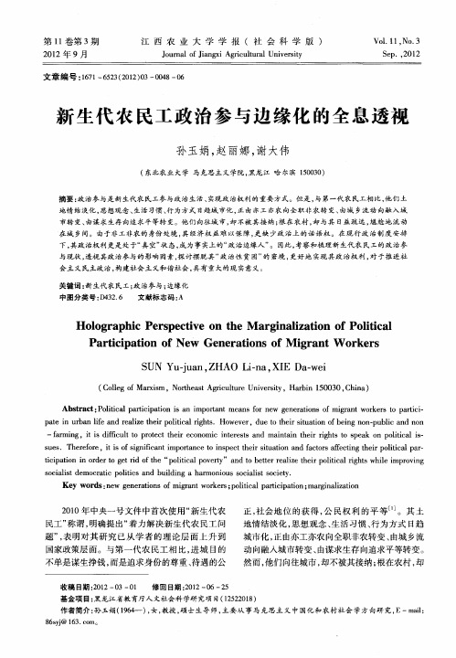新生代农民工政治参与边缘化的全息透视