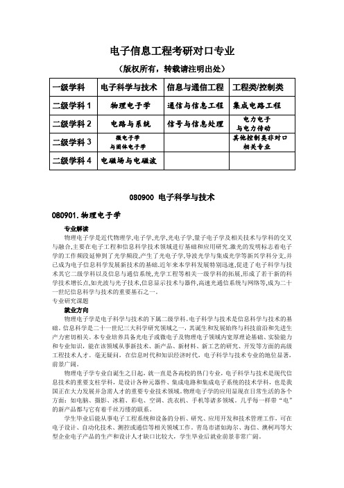 电子信息考研专业解析