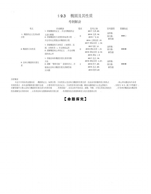 【2019版课标版】高考数学文科精品课件§9.3椭圆及其性质.pdf